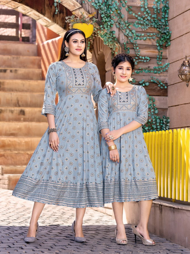 Me And Mom Vol 2 By Banwery Mother Daughter Printed Kurtis Catalog